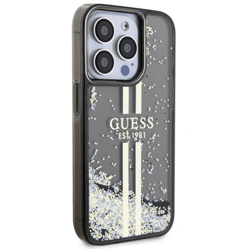 Kup Etui Guess GUHCP15XLFCSEGK Apple iPhone 15 Pro Max kemény tok Liquid Glitter Gold Stripes fekete/szürke - GUE3199 - {ean13} - Sklep Home Screen