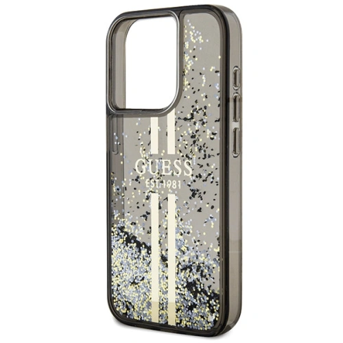 Kup Etui Guess GUHCP15XLFCSEGK Apple iPhone 15 Pro Max kemény tok Liquid Glitter Gold Stripes fekete/szürke - GUE3199 - {ean13} - Sklep Home Screen