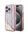 Etui Guess GUHCP15XLFCSEGP Apple iPhone 15 Pro Max hardcase Liquid Glitter Gold Stripes růžový/pink