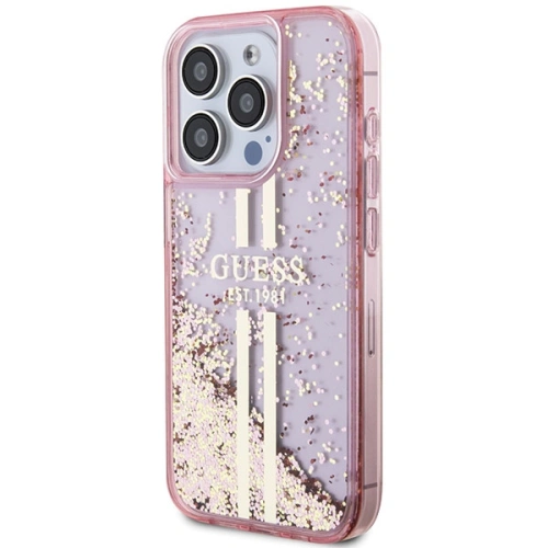 Kup Etui Guess GUHCP15XLFCSEGP Apple iPhone 15 Pro Max hardcase Liquid Glitter Gold Stripes růžový/pink - GUE3200 - {ean13} - Sklep Home Screen