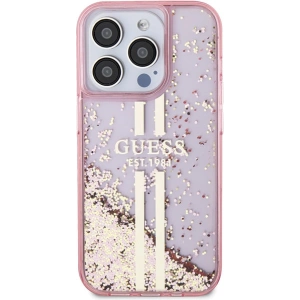 Buy Guess GUHCP15XLFCSEGP Apple iPhone 15 Pro Max hardcase Liquid Glitter Gold Stripes pink - GUE3200 - {ean13} - Home Screen Store Europe