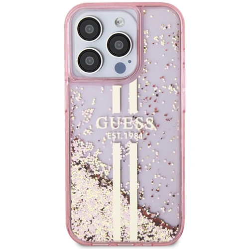 Kup Etui Guess GUHCP15XLFCSEGP Apple iPhone 15 Pro Max hardcase Liquid Glitter Gold Stripes růžový/pink - GUE3200 - {ean13} - Sklep Home Screen