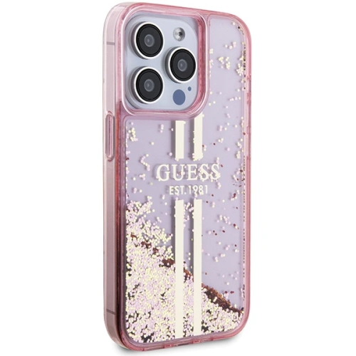 Kup Etui Guess GUHCP15XLFCSEGP Apple iPhone 15 Pro Max hardcase Liquid Glitter Gold Stripes růžový/pink - GUE3200 - {ean13} - Sklep Home Screen