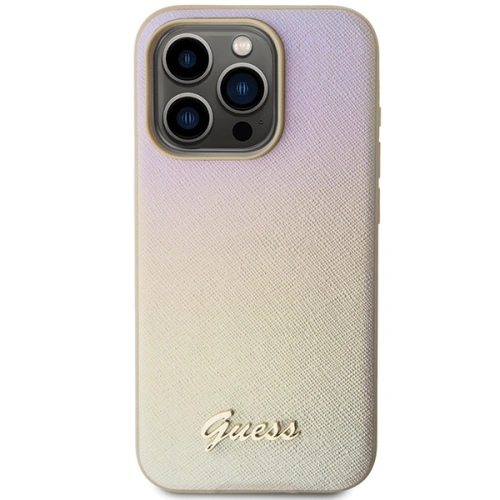 Kup Etui Guess GUHCP15XPSAIRSD Apple iPhone 15 Pro Max hardcase Saffiano Iridescent Script złoty/gold - GUE3202 - {ean13} - Sklep Home Screen