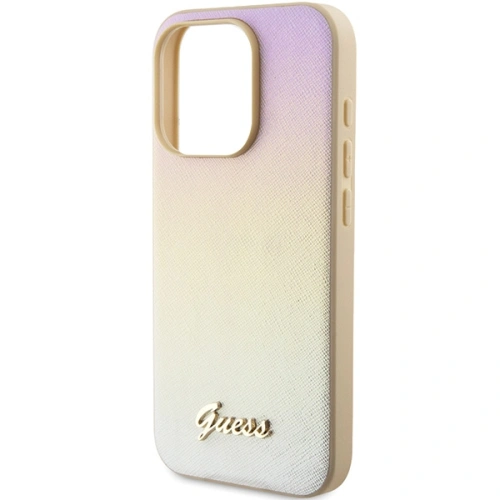 Kup Etui Guess GUHCP15XPSAIRSD Apple iPhone 15 Pro Max hardcase Saffiano Iridescent Script aurie/gold - GUE3202 - {ean13} - Sklep Home Screen