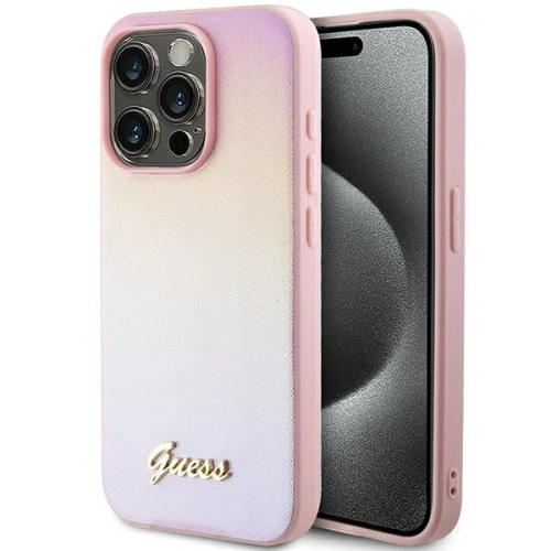 Kup Etui Guess GUHCP15XPSAIRSP Apple iPhone 15 Pro Max hardcase Saffiano Iridescent Script różowy/pink - GUE3203 - {ean13} - Sklep Home Screen