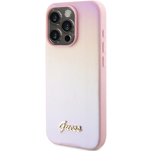 Kup Etui Guess GUHCP15XPSAIRSP Apple iPhone 15 Pro Max hardcase Saffiano Iridescent Script różowy/pink - GUE3203 - {ean13} - Sklep Home Screen