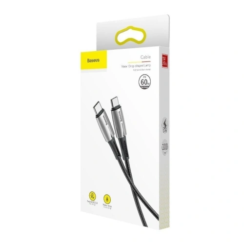 Buy USB-C PD Baseus Water Drop Cable Power Delivery 2.0 60W 1m Black - BSU624BLK - {ean13} - Home Screen Store Europe