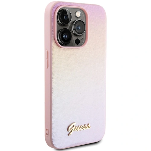 Kup Etui Guess GUHCP15XPSAIRSP Apple iPhone 15 Pro Max hardcase Saffiano Iridescent Script różowy/pink - GUE3203 - {ean13} - Sklep Home Screen