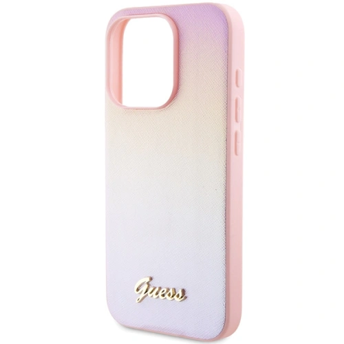 Buy Guess GUHCP15XPSAIRSP Apple iPhone 15 Pro Max hardcase Saffiano Iridescent Script pink - GUE3203 - {ean13} - Home Screen Store Europe