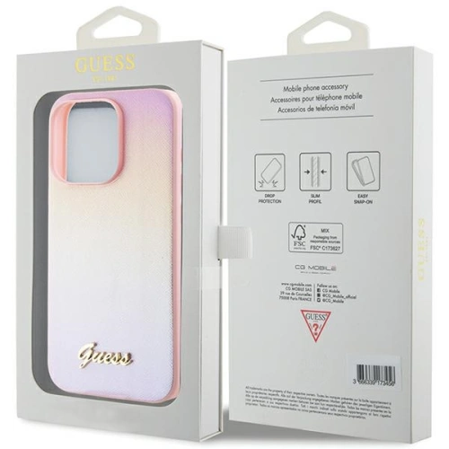 Kup Etui Guess GUHCP15XPSAIRSP Apple iPhone 15 Pro Max hardcase Saffiano Iridescent Script różowy/pink - GUE3203 - {ean13} - Sklep Home Screen