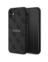 Case Guess GUHMN61G4GFRK Apple iPhone 11 / XR Hardcase 4G Collection Leder Metall-Logo MagSafe schwarz/black