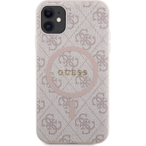 Kup Case Guess GUHMN61G4GFRP Apple iPhone 11 / XR Hartschale 4G Collection Leder Metall-Logo MagSafe rosa/pink - GUE3206 - {ean13} - Sklep Home Screen