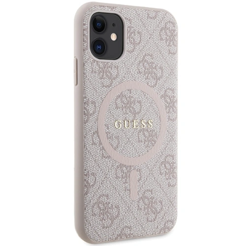 Kup Case Guess GUHMN61G4GFRP Apple iPhone 11 / XR Hartschale 4G Collection Leder Metall-Logo MagSafe rosa/pink - GUE3206 - {ean13} - Sklep Home Screen