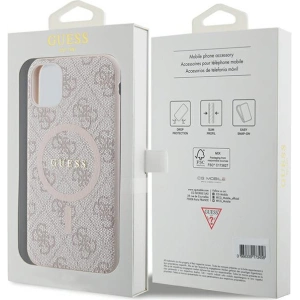 Kup Case Guess GUHMN61G4GFRP Apple iPhone 11 / XR Hartschale 4G Collection Leder Metall-Logo MagSafe rosa/pink - GUE3206 - {ean13} - Sklep Home Screen