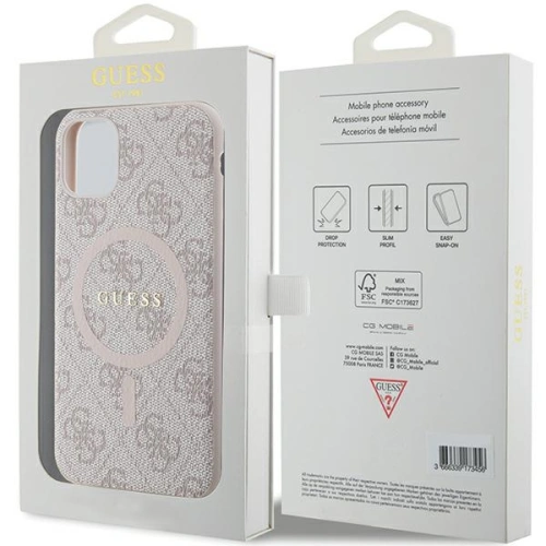 Kup Case Guess GUHMN61G4GFRP Apple iPhone 11 / XR Hartschale 4G Collection Leder Metall-Logo MagSafe rosa/pink - GUE3206 - {ean13} - Sklep Home Screen