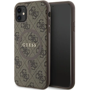 Kup Case Guess GUHMN61G4GFRW Apple iPhone 11 / XR Hardcase 4G Collection Leder Metall-Logo MagSafe braun/brown - GUE3207 - {ean13} - Sklep Home Screen