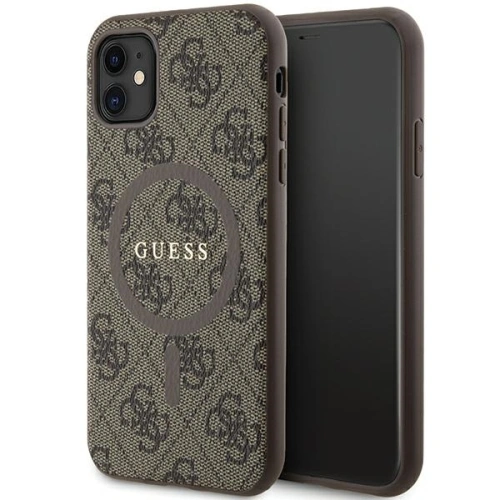 Kup Case Guess GUHMN61G4GFRW Apple iPhone 11 / XR Hardcase 4G Collection Leder Metall-Logo MagSafe braun/brown - GUE3207 - {ean13} - Sklep Home Screen