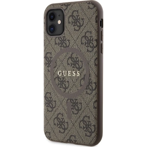 Kup Case Guess GUHMN61G4GFRW Apple iPhone 11 / XR Hardcase 4G Collection Leder Metall-Logo MagSafe braun/brown - GUE3207 - {ean13} - Sklep Home Screen