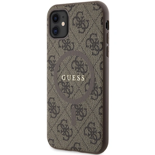 Kup Case Guess GUHMN61G4GFRW Apple iPhone 11 / XR Hardcase 4G Collection Leder Metall-Logo MagSafe braun/brown - GUE3207 - {ean13} - Sklep Home Screen