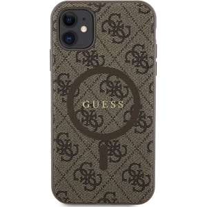 Kup Case Guess GUHMN61G4GFRW Apple iPhone 11 / XR Hardcase 4G Collection Leder Metall-Logo MagSafe braun/brown - GUE3207 - {ean13} - Sklep Home Screen