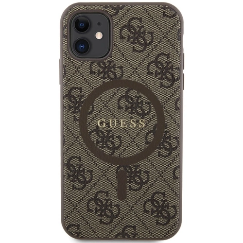 Kup Case Guess GUHMN61G4GFRW Apple iPhone 11 / XR Hardcase 4G Collection Leder Metall-Logo MagSafe braun/brown - GUE3207 - {ean13} - Sklep Home Screen