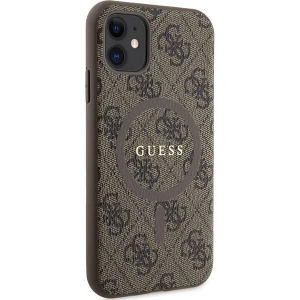 Kup Case Guess GUHMN61G4GFRW Apple iPhone 11 / XR Hardcase 4G Collection Leder Metall-Logo MagSafe braun/brown - GUE3207 - {ean13} - Sklep Home Screen