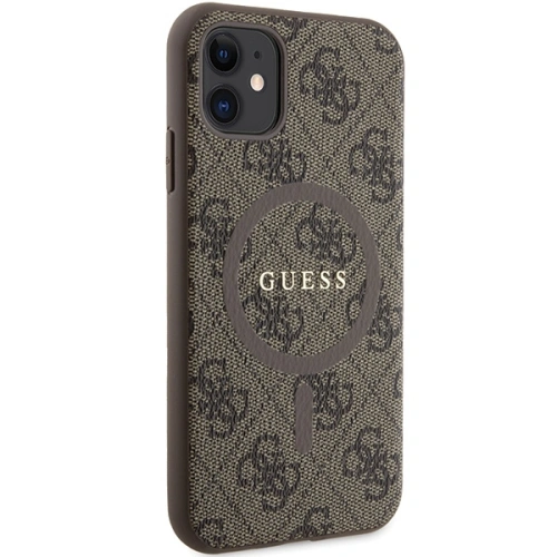 Kup Case Guess GUHMN61G4GFRW Apple iPhone 11 / XR Hardcase 4G Collection Leder Metall-Logo MagSafe braun/brown - GUE3207 - {ean13} - Sklep Home Screen