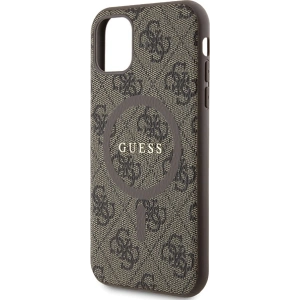 Kup Case Guess GUHMN61G4GFRW Apple iPhone 11 / XR Hardcase 4G Collection Leder Metall-Logo MagSafe braun/brown - GUE3207 - {ean13} - Sklep Home Screen