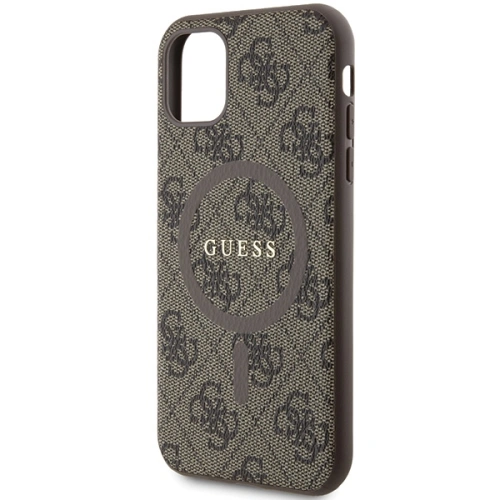 Kup Case Guess GUHMN61G4GFRW Apple iPhone 11 / XR Hardcase 4G Collection Leder Metall-Logo MagSafe braun/brown - GUE3207 - {ean13} - Sklep Home Screen