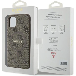 Kup Case Guess GUHMN61G4GFRW Apple iPhone 11 / XR Hardcase 4G Collection Leder Metall-Logo MagSafe braun/brown - GUE3207 - {ean13} - Sklep Home Screen