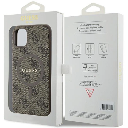 Kup Case Guess GUHMN61G4GFRW Apple iPhone 11 / XR Hardcase 4G Collection Leder Metall-Logo MagSafe braun/brown - GUE3207 - {ean13} - Sklep Home Screen