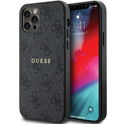 Kup Case Guess GUHMP12MG4GFRK Apple iPhone 12 / 12 Pro Hardcase 4G Collection Leder Metall-Logo MagSafe schwarz/black - GUE3208 - {ean13} - Sklep Home Screen