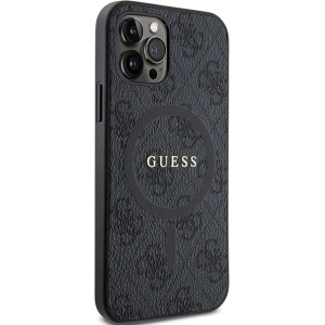 Guess GUHMP12MG4GFRK Apple iPhone 12 / 12 Pro hardcase 4G Collection Leather Metal Logo MagSafe black
