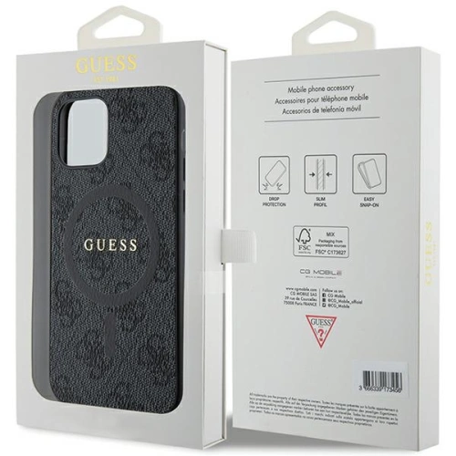 Kup Case Guess GUHMP12MG4GFRK Apple iPhone 12 / 12 Pro Hardcase 4G Collection Leder Metall-Logo MagSafe schwarz/black - GUE3208 - {ean13} - Sklep Home Screen