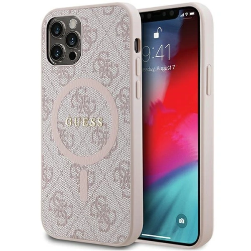 Kup Case Guess GUHMP12MG4GFRP Apple iPhone 12 / 12 Pro Hardcase 4G Collection Leder Metall-Logo MagSafe rosa/pink - GUE3209 - {ean13} - Sklep Home Screen