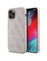 Case Guess GUHMP12MG4GFRP Apple iPhone 12 / 12 Pro Hardcase 4G Collection Leder Metall-Logo MagSafe rosa/pink