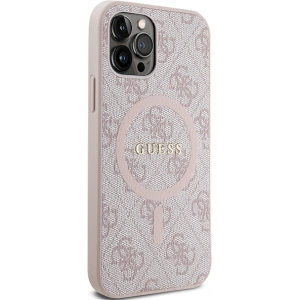 Kup Etui Guess GUHMP12MG4GFRP Apple iPhone 12 / 12 Pro kemény tok 4G Collection Bőr Fém Logó MagSafe rózsaszín/pink - GUE3209 - {ean13} - Sklep Home Screen
