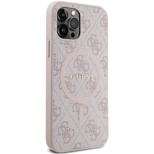 Kup Etui Guess GUHMP12MG4GFRP Apple iPhone 12 / 12 Pro kemény tok 4G Collection Bőr Fém Logó MagSafe rózsaszín/pink - GUE3209 - {ean13} - Sklep Home Screen