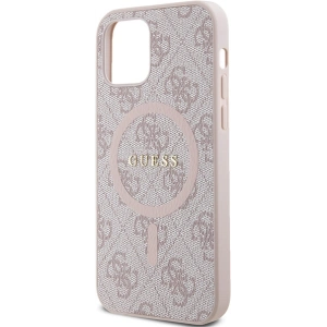 Kup Etui Guess GUHMP12MG4GFRP Apple iPhone 12 / 12 Pro kemény tok 4G Collection Bőr Fém Logó MagSafe rózsaszín/pink - GUE3209 - {ean13} - Sklep Home Screen