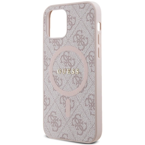 Buy Guess GUHMP12MG4GFRP Apple iPhone 12 / 12 Pro hardcase 4G Collection Leather Metal Logo MagSafe pink - GUE3209 - {ean13} - Home Screen Store Europe
