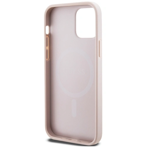 Buy Guess GUHMP12MG4GFRP Apple iPhone 12 / 12 Pro hardcase 4G Collection Leather Metal Logo MagSafe pink - GUE3209 - {ean13} - Home Screen Store Europe