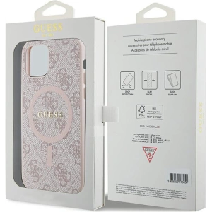 Kup Etui Guess GUHMP12MG4GFRP Apple iPhone 12 / 12 Pro kemény tok 4G Collection Bőr Fém Logó MagSafe rózsaszín/pink - GUE3209 - {ean13} - Sklep Home Screen