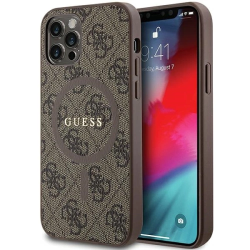 Kup Etui Guess GUHMP12MG4GFRW Apple iPhone 12 / 12 Pro hardcase 4G Collection Leather Metal Logo MagSafe hnědý/brown - GUE3210 - {ean13} - Sklep Home Screen