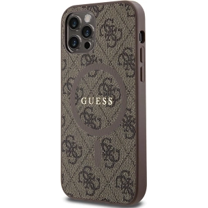 Kup Etui Guess GUHMP12MG4GFRW Apple iPhone 12 / 12 Pro hardcase 4G Collection Leather Metal Logo MagSafe brązowy/brown - GUE3210 - {ean13} - Sklep Home Screen