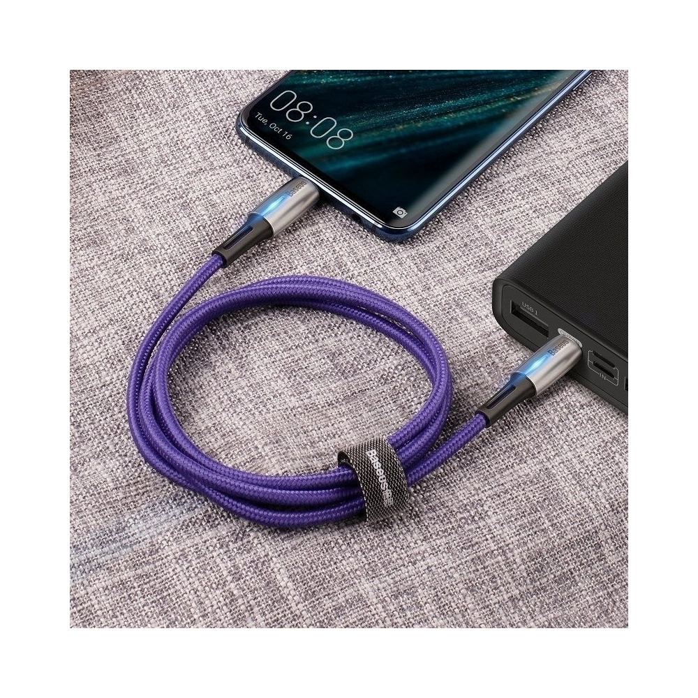 Kabel USB-C PD Baseus Water Drop Power Delivery 2.0 60W 1m (fioletowy)
