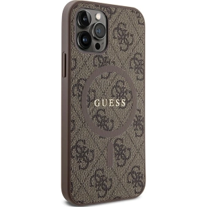 Kup Etui Guess GUHMP12MG4GFRW Apple iPhone 12 / 12 Pro hardcase 4G Collection Leather Metal Logo MagSafe brązowy/brown - GUE3210 - {ean13} - Sklep Home Screen