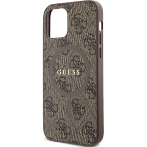 Kup Etui Guess GUHMP12MG4GFRW Apple iPhone 12 / 12 Pro hardcase 4G Collection Leather Metal Logo MagSafe brązowy/brown - GUE3210 - {ean13} - Sklep Home Screen