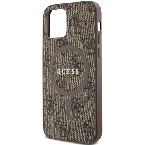 Kup Etui Guess GUHMP12MG4GFRW Apple iPhone 12 / 12 Pro hardcase 4G Collection Leather Metal Logo MagSafe brązowy/brown - GUE3210 - {ean13} - Sklep Home Screen