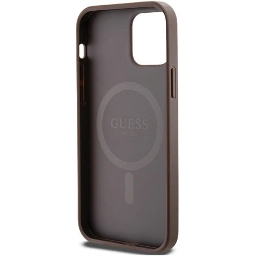 Buy Guess GUHMP12MG4GFRW Apple iPhone 12 / 12 Pro hardcase 4G Collection Leather Metal Logo MagSafe brown - GUE3210 - {ean13} - Home Screen Store Europe